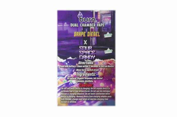 BURN 6 GRAM VAPE - Grape Diesel x Sour Space Candy