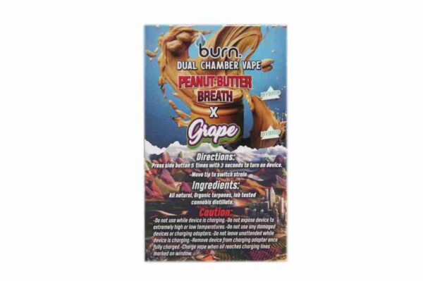 peanut-grape-back-1024×681 BURN 6 GRAM VAPE - Peanut Butter Breath x Grape